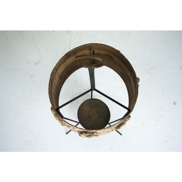 Brown Mid-Century Umbrella Stand in Iron and Brass with Neo-Classical Relief, Italy, 1950s For Sale - Image 8 of 10
