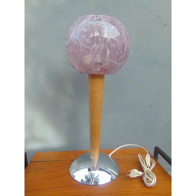 Lavender Vintage Murano Table Lamp, 1970s For Sale - Image 8 of 8