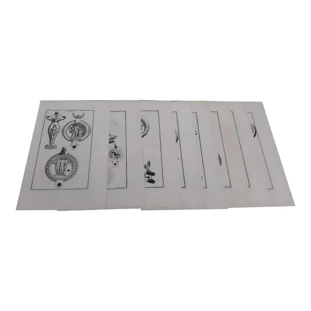 Early 18th Century French Copper Engraving Oil Lamp Prints - Set of 8 For Sale