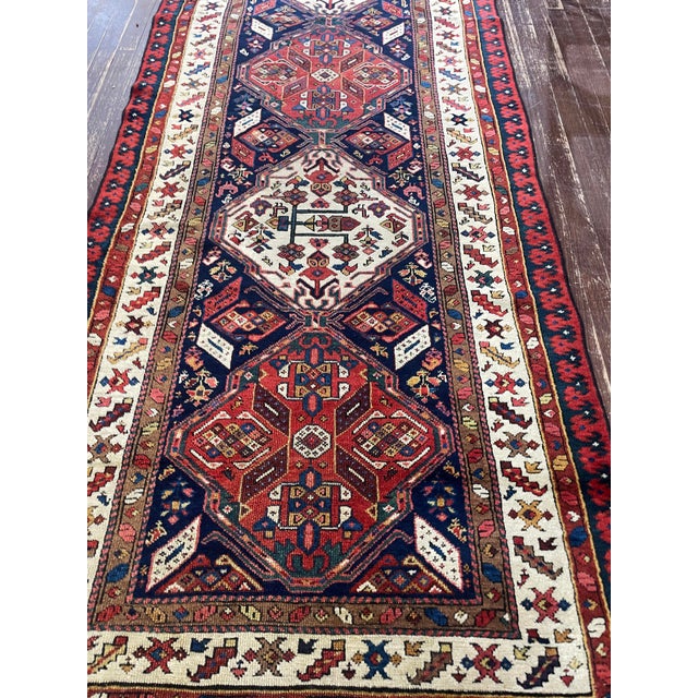 Antique Caucasian Rug, 3'6" × 12'3" For Sale - Image 9 of 9