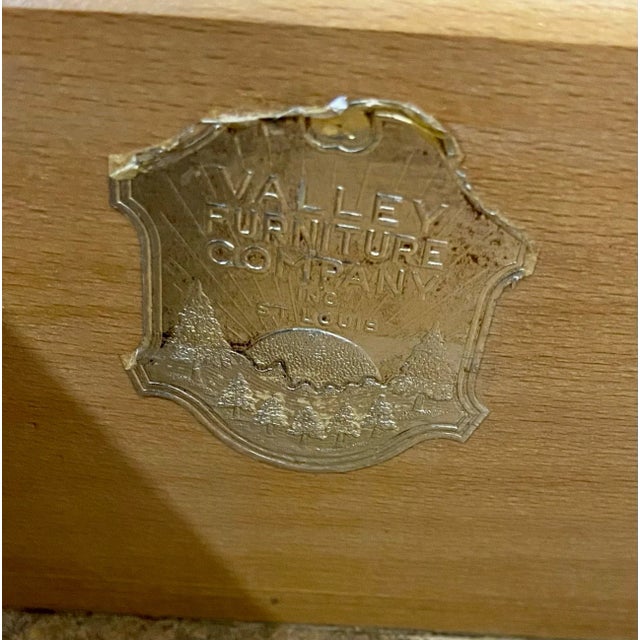 Vintage Valley Furniture Company Blonde Art Deco Style Sideboard Server