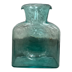 Blenko Glass 384 Teal Green Blue Double Spout Carafe Decanter