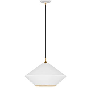 Thomas O'Brien by Visual Comfort Studio Stanza 1-Light Extra Large Pendant in Matte White For Sale