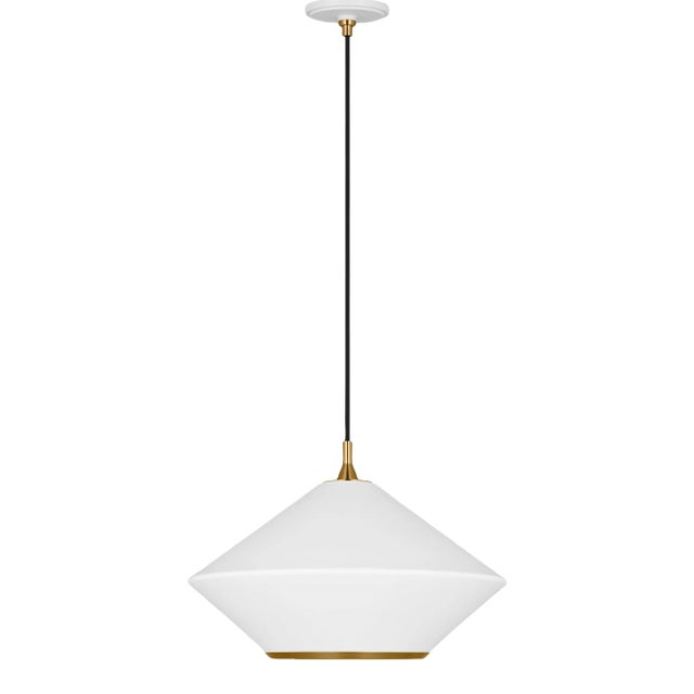 Thomas O'Brien by Visual Comfort Studio Stanza 1-Light Extra Large Pendant in Matte White For Sale