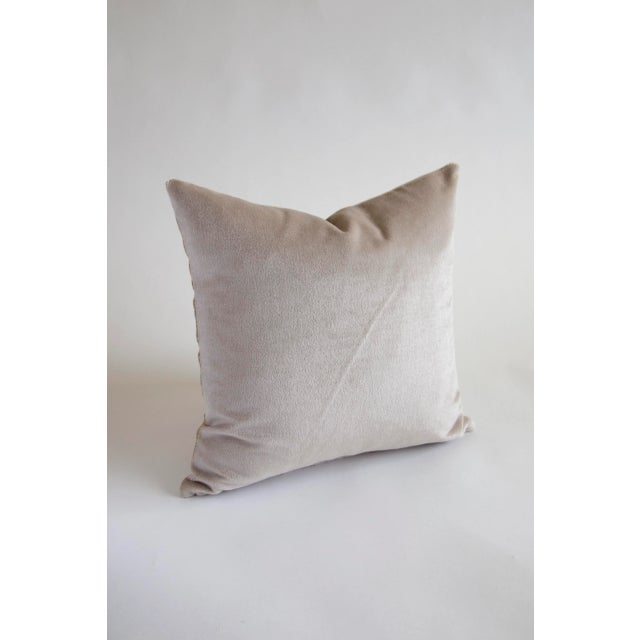 Agate spiral pattern on the front of this pillow meets a soft blush mohair in the back. Please note the mohair has a...