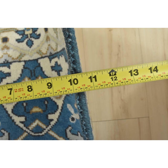 Oushak Runner 2’8” X 10′ Blue Wool Tribal Hand-Knotted Oriental Rug For Sale - Image 11 of 13