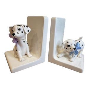 Vintage MCM Otagiri Dalmatian Dog Ceramic Bookends -Set of 2