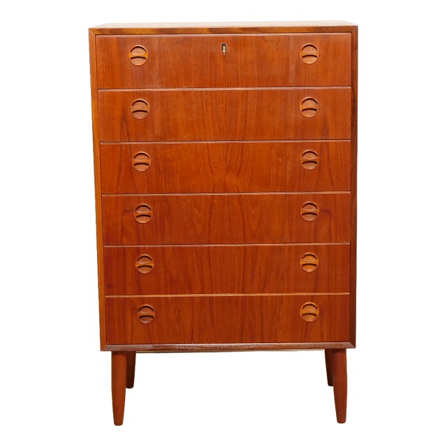 Vintage Chest of Drawers in Teak, 1950s For Sale