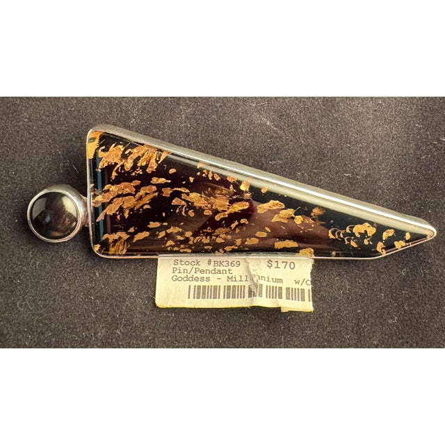 Sterling Silver Designer Jewelry. Signed Pendant Brooch "Godess Millennium" by Barbie Koncher For Sale - Image 4 of 12