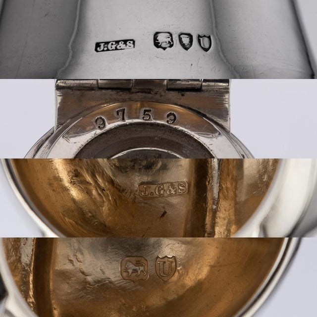 19th Century Victorian Silver & Glass Champagne Bottle Decanter, 1895 For Sale - Image 14 of 15