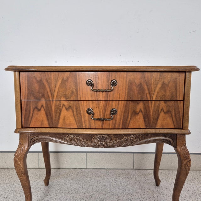 1970s Walnut Veneer Two-Drawer Chest from Bleie Møbelfabrikk, 1970s For Sale - Image 5 of 10