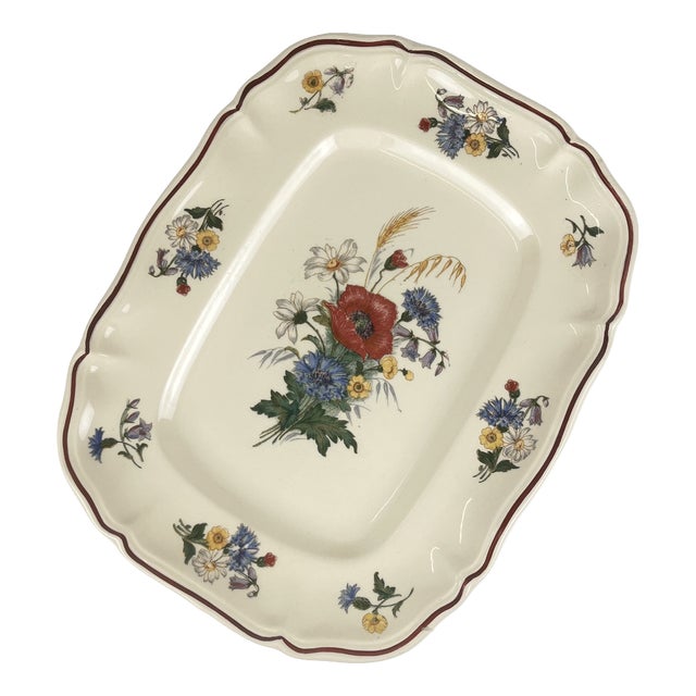 20th Century Rectangular Dish Agreste from Sarreguemines, 1940s For Sale