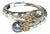 Bochic “Orient” Sapphire, Topaz & South Sea Pearl Bangle Set White 18K & Silver For Sale