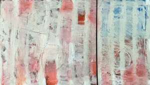 "Divided" Contemporary Abstract Painting by Peter Rossiter