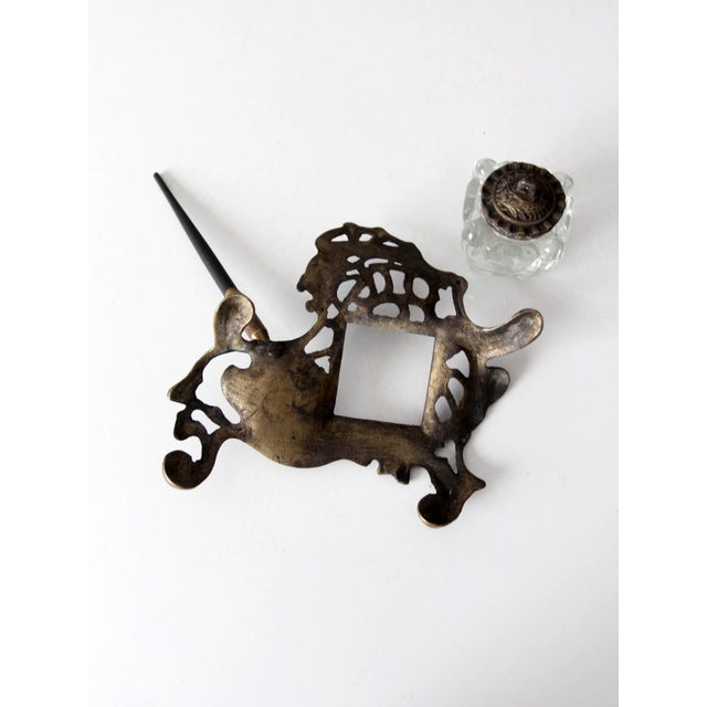 Art Nouveau Style Inkwell and Pen Holder Desk Set For Sale - Image 10 of 12