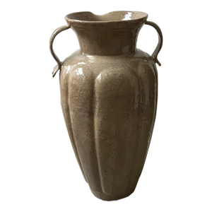 Large Vintage 1950s Spanish Glazed Ceramic Urn