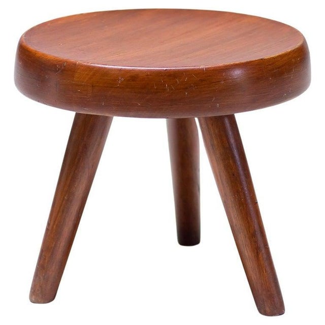 Mahogany Berger Stool from Charlotte Perriand, 1960s For Sale - Image 9 of 9