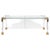 Metal Acrylic Glass and Brass Coffee Table, 1970s For Sale - Image 7 of 7