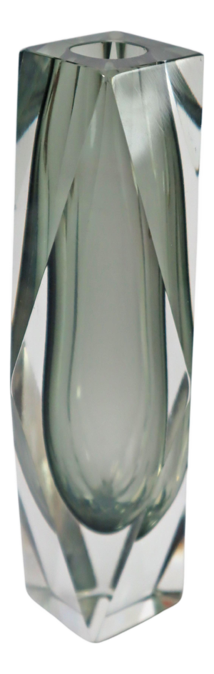 Smoky Grey Murano Glass Vase attributed to Flavio Poli for A. Mandruzzato, 1960s