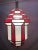 1990s Art Deco-Style White Milk & Red Glass & Bronze Chandelier, Pendant or Lantern For Sale In New York - Image 6 of 18