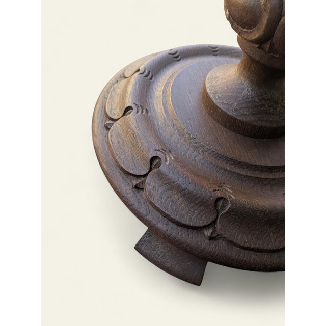 Wood Vintage Flower Stand in Dark Wood, 1960s For Sale - Image 7 of 11