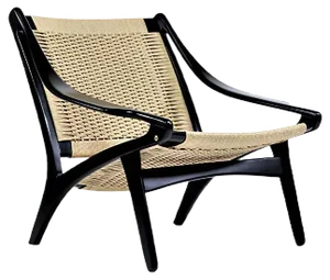 Danish Modern Black Lacquered Beech Lounge Chair by Illum Wikkelsø for Niels Eilersen, 1950s