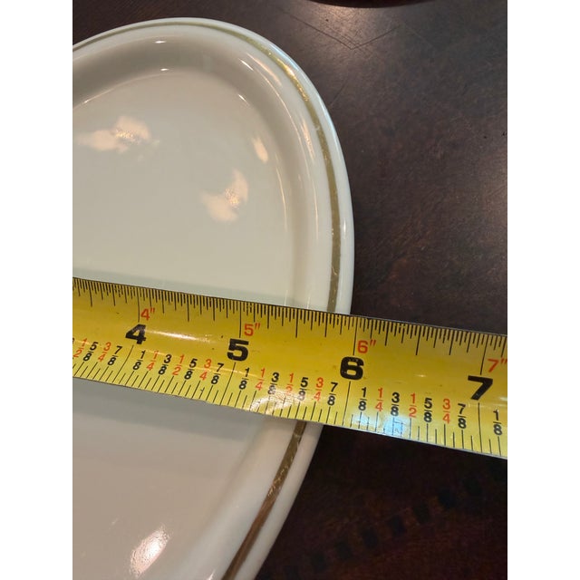 Vintage Ironstone Oval Petite Serving Platters With Gold Rim - Set of 4 For Sale - Image 4 of 6