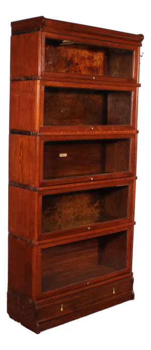 Oak Bookcase with Drawer by Globe Wernicke