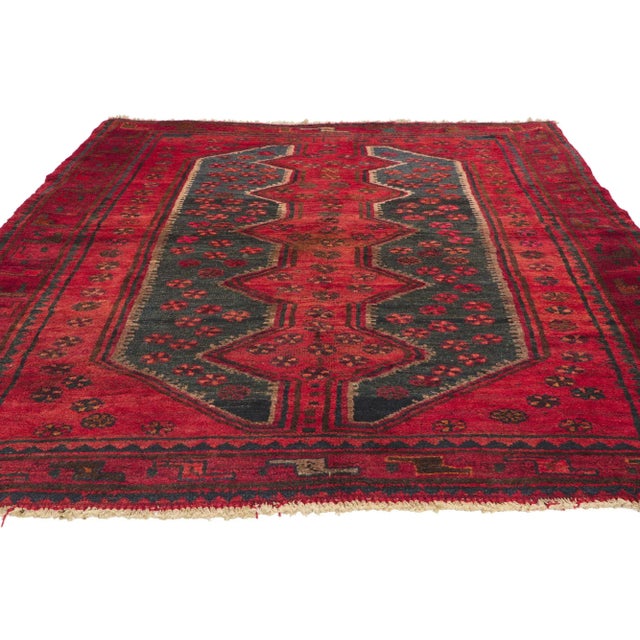 Tribal Vintage Persian Hamadan Rug - 05'00 X 06'07 For Sale - Image 3 of 10