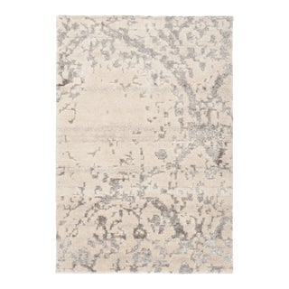 Contemporary High-Low Geometric Beige & Gray Wool Rug by Rug & Kilim, India For Sale