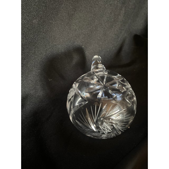 Transparent Vintage Crystal Hand Cut German Covered Punch Bowl With 10 Crystal Cups For Sale - Image 8 of 12