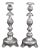 Russian Judaica Sterling Silver Candlesticks, Pair For Sale