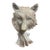 Vintage Cast Iron Wolf Bust Garden Statue For Sale