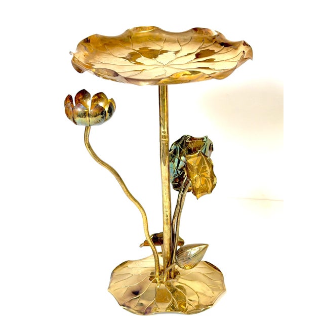 Pair of Carole Stupell Brass Lotus Lily Pad Side Tables, Hong Kong, Circa 1970s For Sale - Image 10 of 16