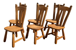 Brutalist Chair in Oak by De Puydt, 1960s