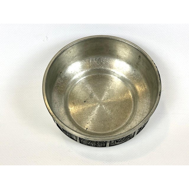 Black Vintage Norwegian Bowl with Viking Scenes from Konge Pewter H.S., 1960s For Sale - Image 8 of 12