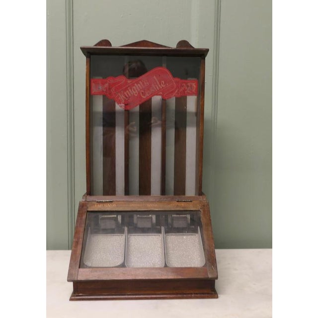 Knight’s Castile Soap Shop Display, Mechanical Dispensing Cabinet This is a very rare piece, the upper glazed section...