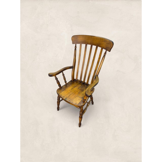 Brown Antique English Windsor Style Country Armchair For Sale - Image 8 of 11