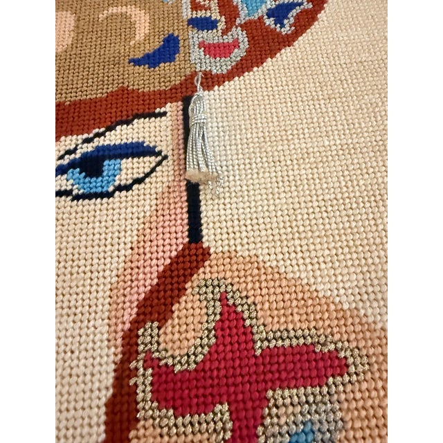 1980s 1980s Art Deco Revival Framed Needlepoint Velvet Mat For Sale - Image 5 of 10