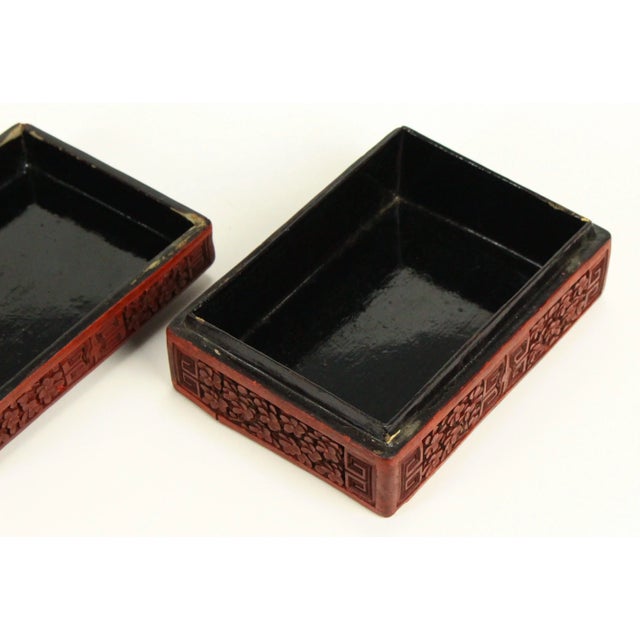 Late 19th Century Chinese Red Cinnabar Box With Carved Stone Dragon For Sale - Image 9 of 12