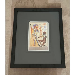 1970s Salvador Dalí "The Fashion Designer" (El Modisto) Tobo Arte .925 Silver Serigraph Plaque Custom Gallery Framed For Sale