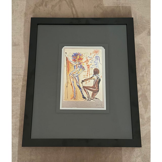 1970s Salvador Dalí "The Fashion Designer" (El Modisto) Tobo Arte .925 Silver Serigraph Plaque Custom Gallery Framed For Sale