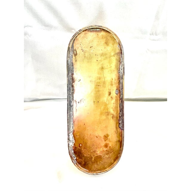 Vintage Oval Brass Cachepot Planter – Hollywood Regency Floral Brass Jardiniere For Sale In Louisville - Image 6 of 6