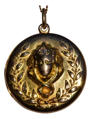 The St Austell: Antique Rose and Yellow Gold Lawler Signed Locket set with Old Mine Cut Diamond