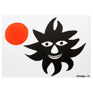Alexander Calder Red Sun Lithograph For Sale