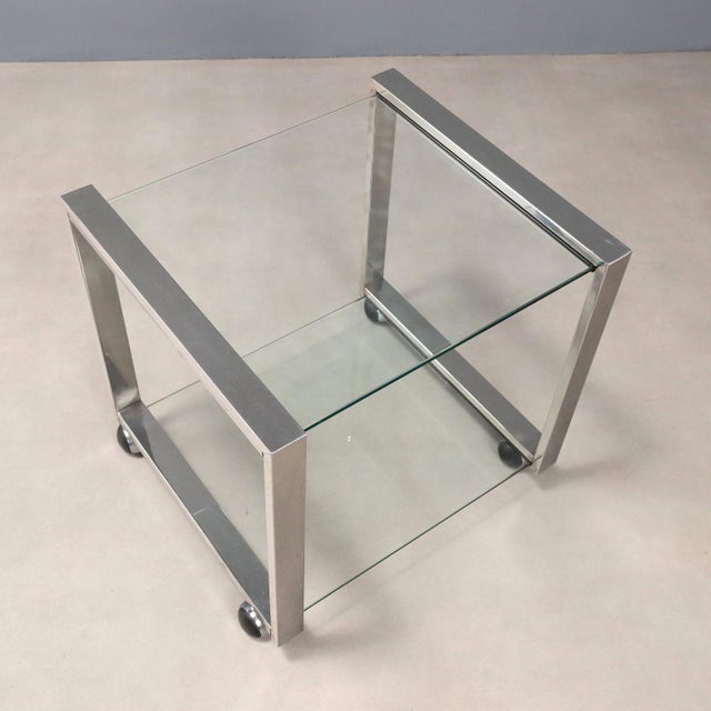 Vintage Bedside Tables with Glass Top, Set of 2 For Sale - Image 6 of 8
