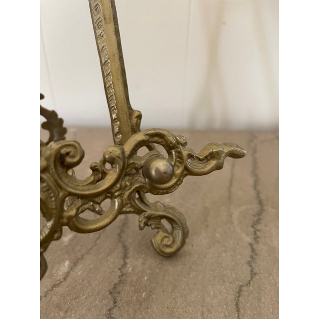 Brass 1960s Large Art Nouveau Brass Table Top Easel For Sale - Image 8 of 13