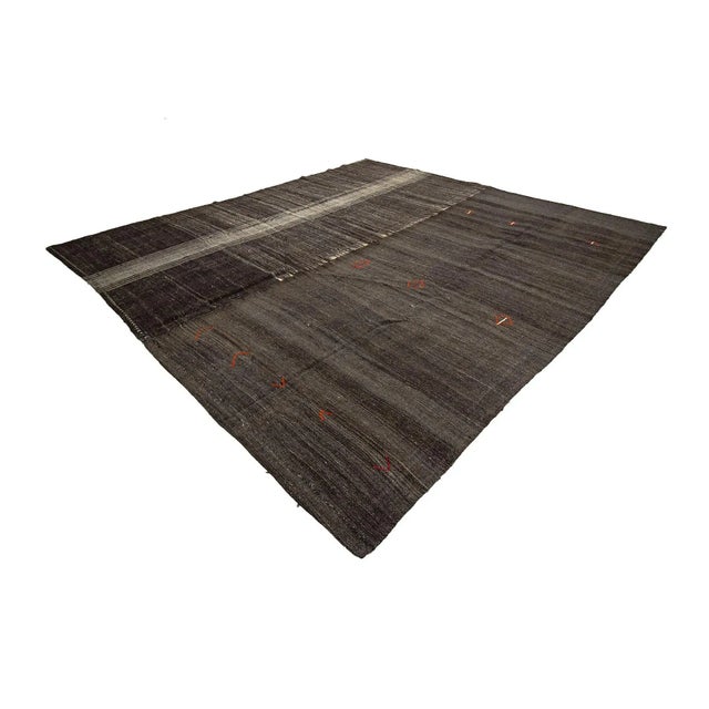 1960s Vintage Modern Turkish Kilim Rug- 10′11″ × 12′3″ For Sale - Image 4 of 7