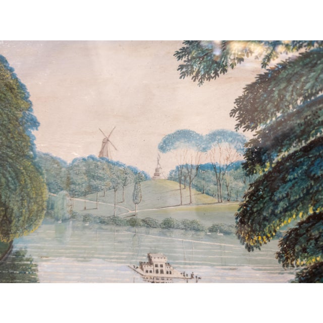 19th Century English Victorian Exquisite Gouache Landscape Painting of Park Setting For Sale - Image 12 of 18
