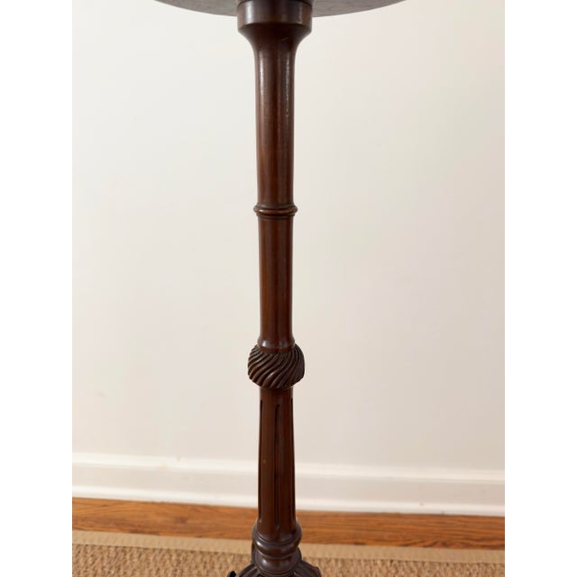 Coffee Mid Twentieth Century Solid Wood Regency Style Tall Pedestal Display Plant Stands With Mahogany Finish, Pair For Sale - Image 8 of 11